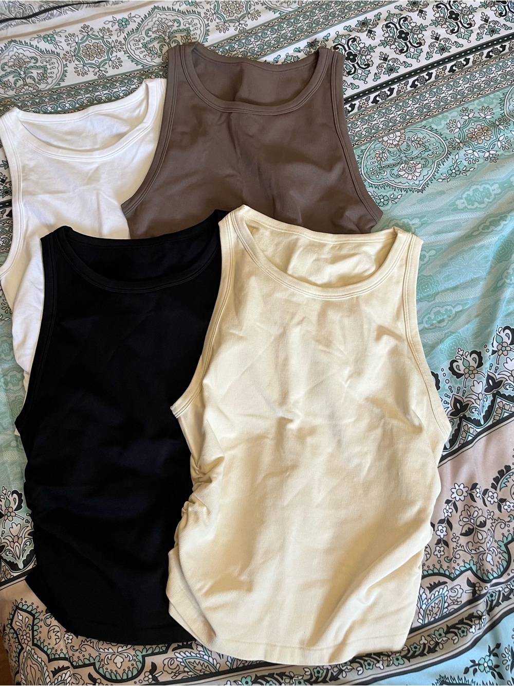 Everyday Scoop Neck Tank Top - Black, White, Cream & Brown